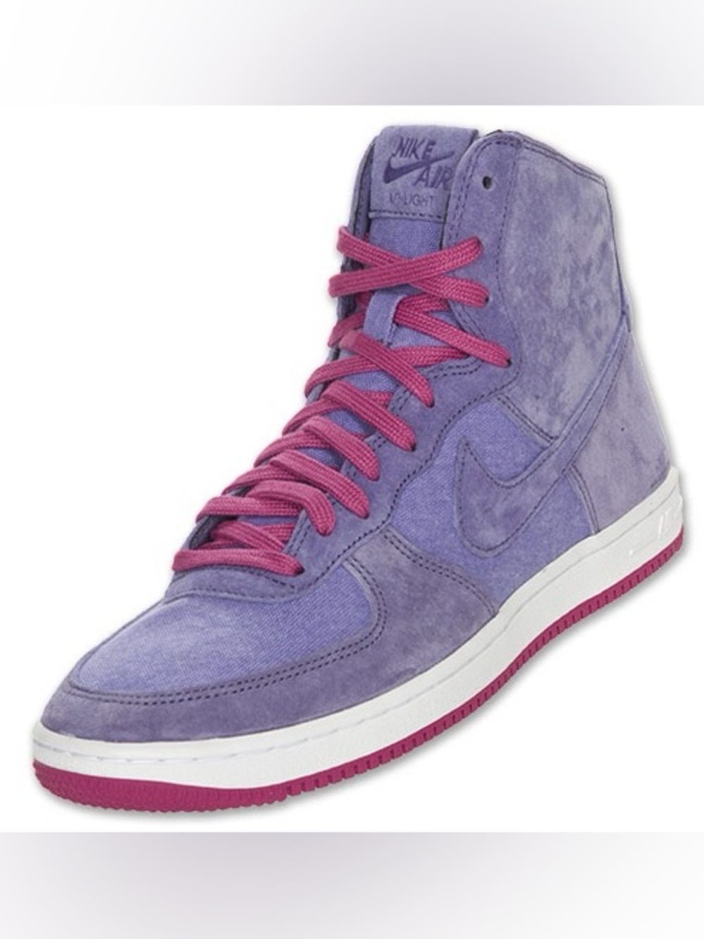 Nike air purple suede canvas high top sneakers